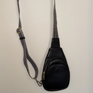 Black Leather Crossbody Bag